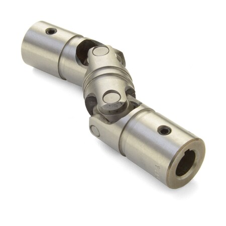 Ruland Manufacturing Double U-Joint, 8 mm x 1/4" Bores, 0.745" (18.9 mm) OD, Steel UDSK12-8MM-1/4"-F